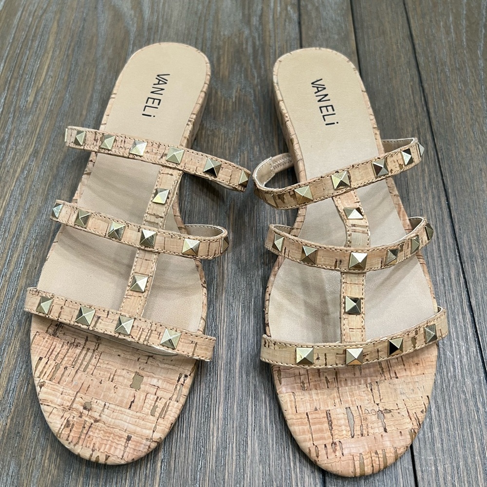 Vaneli Cork Studded Sandals – Size 9.5S – Gently Worn — Narrow